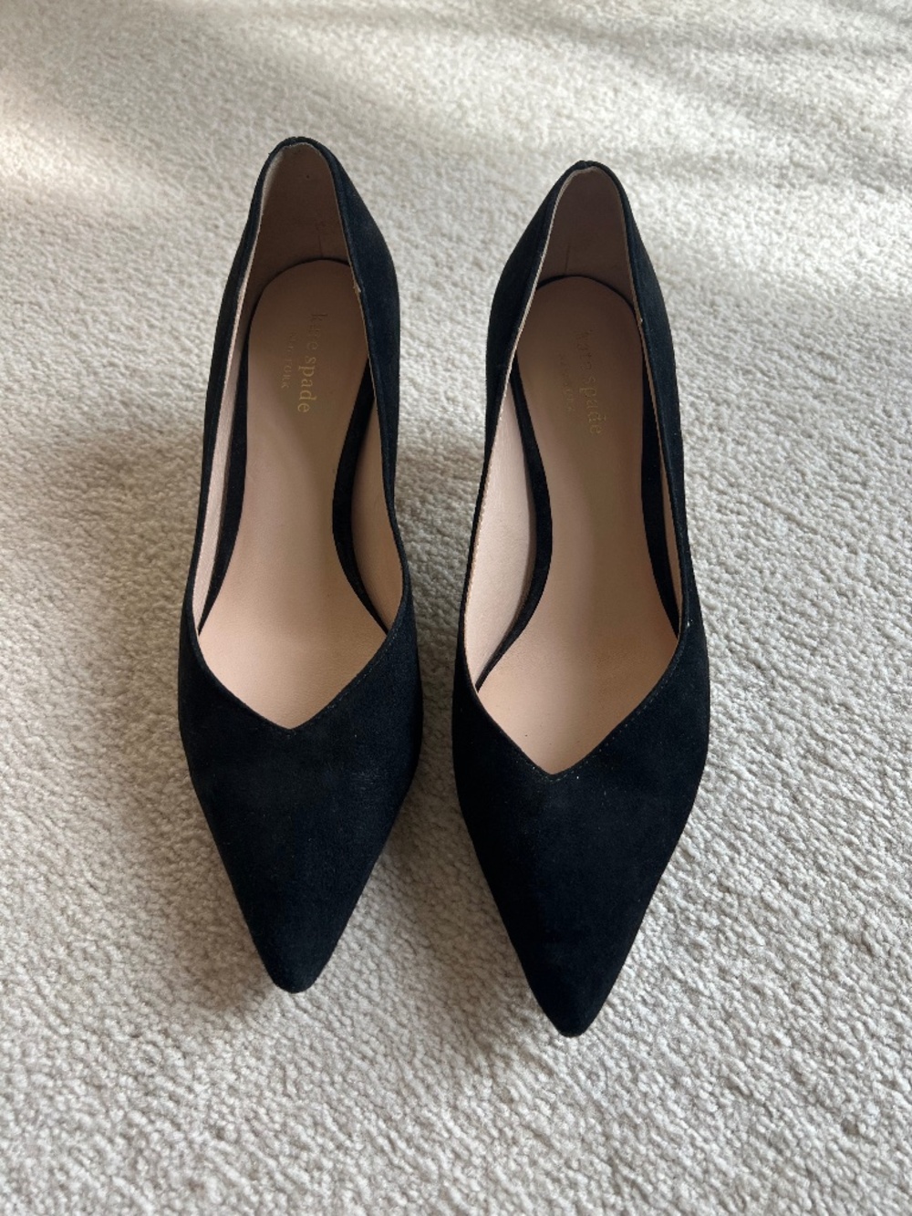 Kate Spade Black Suede Pointed Toe Kitten Heel Pump Women's Size 7m